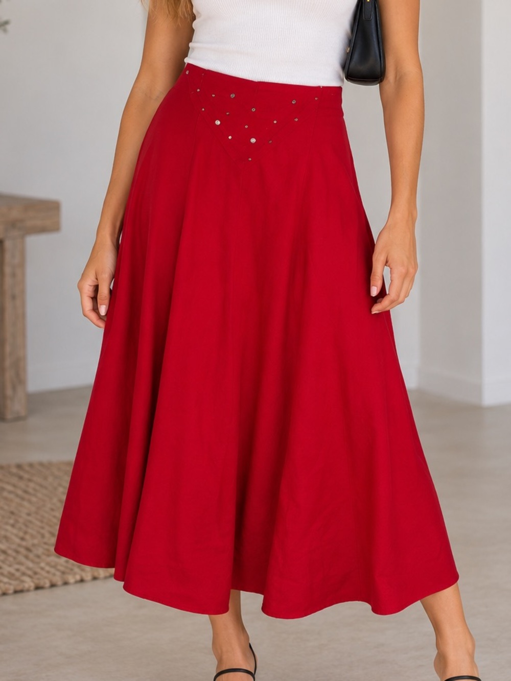 Vintage City Girl Red Skirt